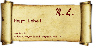 Mayr Lehel névjegykártya